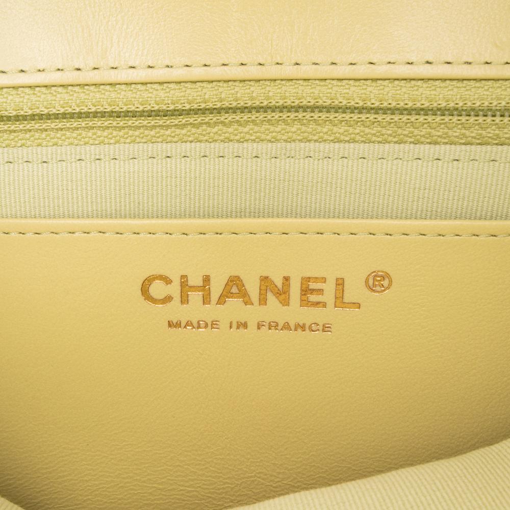 Chanel Green Mini Square Lambskin Casino Royale Charms Single Flap France