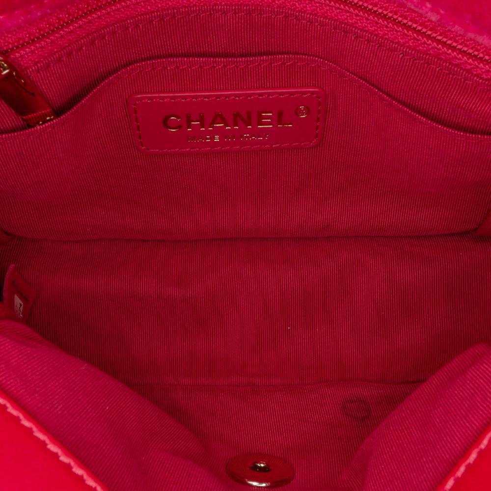 Chanel Pink Mini Square Classic Velvet Pearl Crush Single Flap Italy
