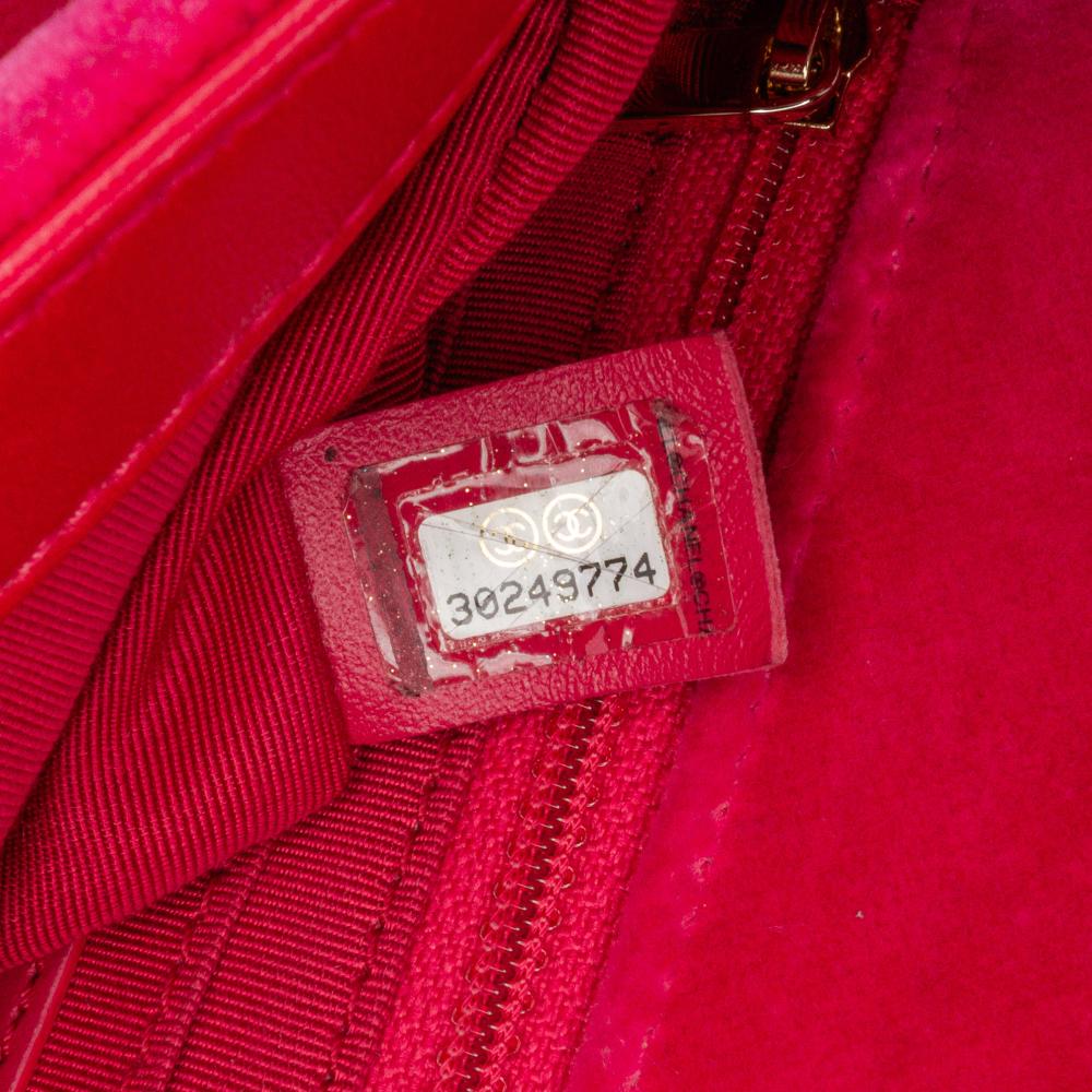 Chanel Pink Mini Square Classic Velvet Pearl Crush Single Flap Italy