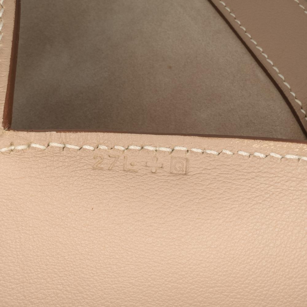 Hermès B Hermès Brown Beige Suede Leather Veau Grizzly and Swift Toolbox 33 France