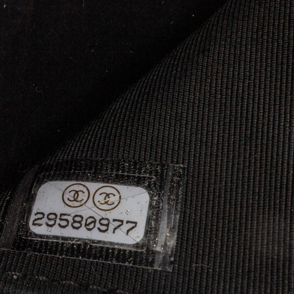 Chanel B Chanel Black Suede Leather Quilted Cocostellar Wallet on Chain Italy