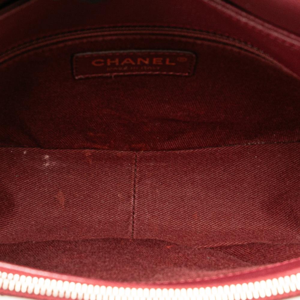 Chanel B Chanel Red Dark Red Calf Leather Medium skin Coco Curve Flap Italy