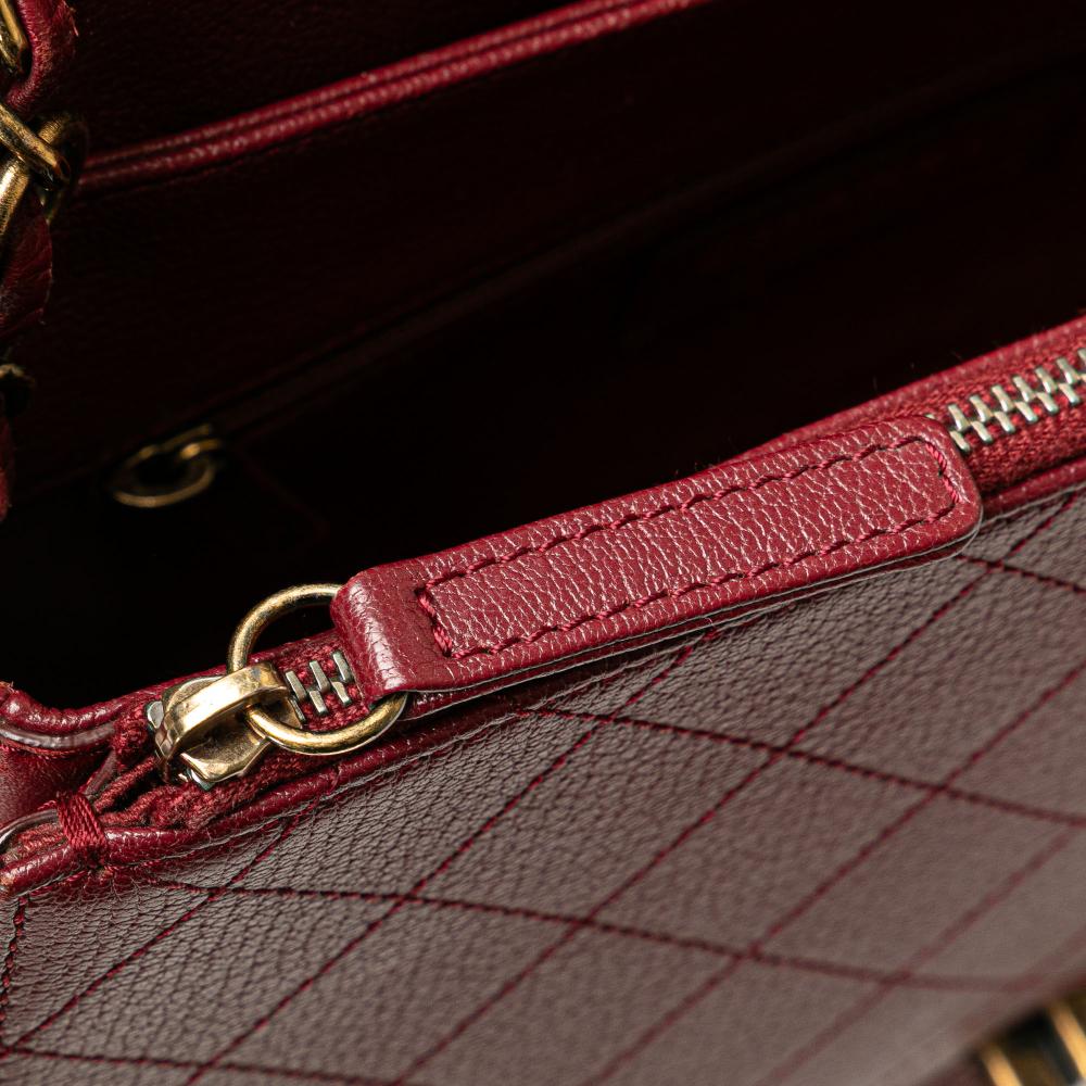 Chanel B Chanel Red Dark Red Calf Leather Medium skin Coco Curve Flap Italy