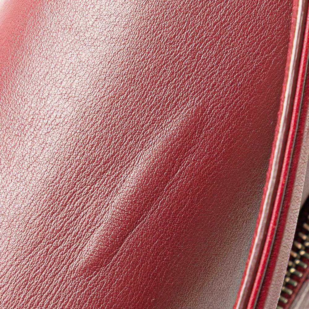 Chanel B Chanel Red Dark Red Calf Leather Medium skin Coco Curve Flap Italy