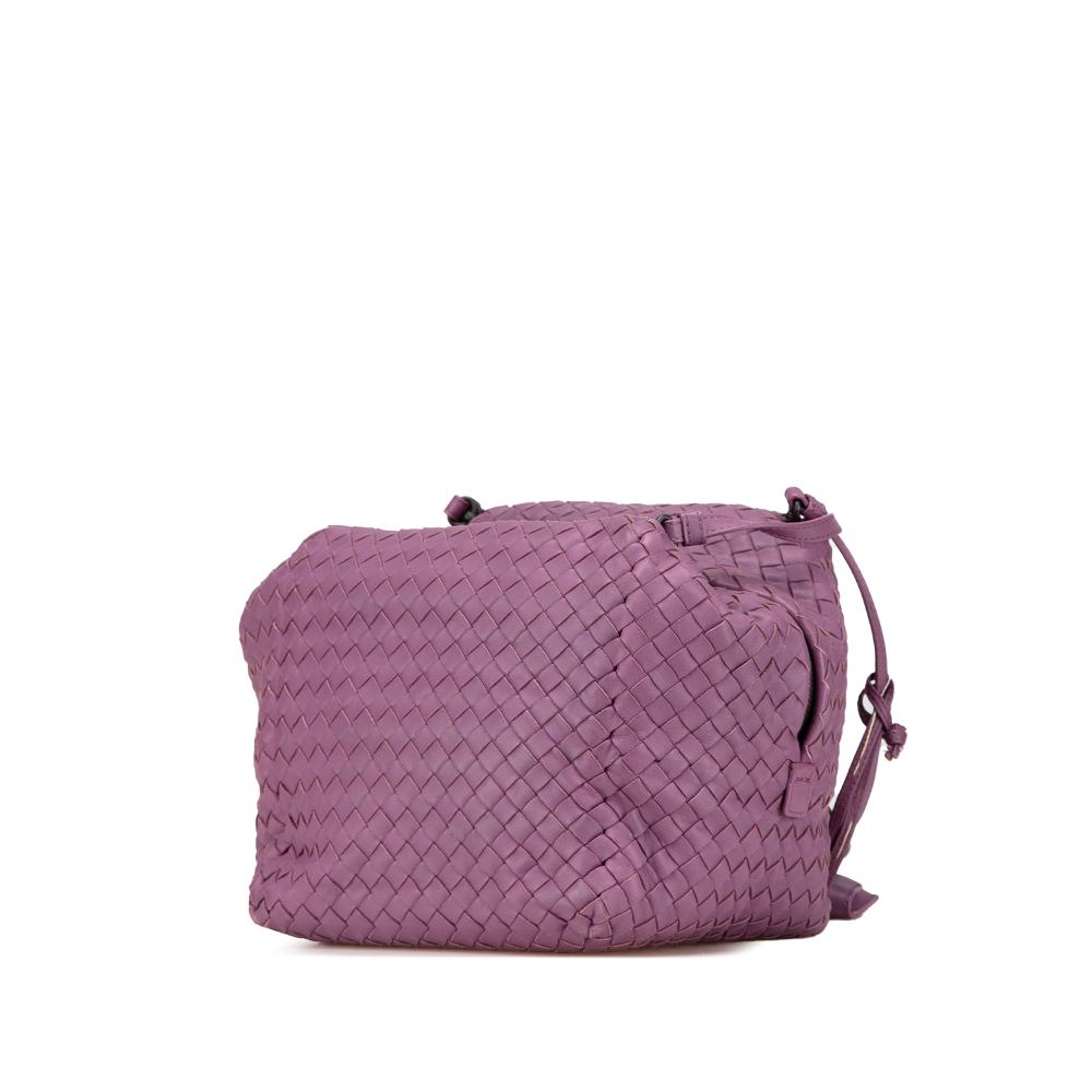 Bottega Veneta B Bottega Veneta Purple Nappa Leather Leather Nappa Intrecciato Cube Crossbody Italy