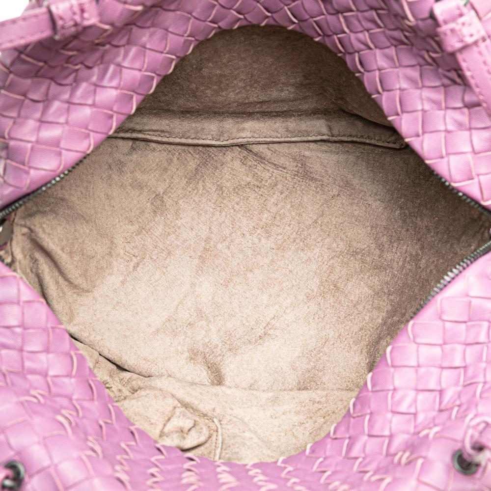 Bottega Veneta B Bottega Veneta Purple Nappa Leather Leather Nappa Intrecciato Cube Crossbody Italy