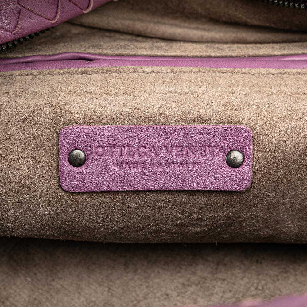Bottega Veneta B Bottega Veneta Purple Nappa Leather Leather Nappa Intrecciato Cube Crossbody Italy