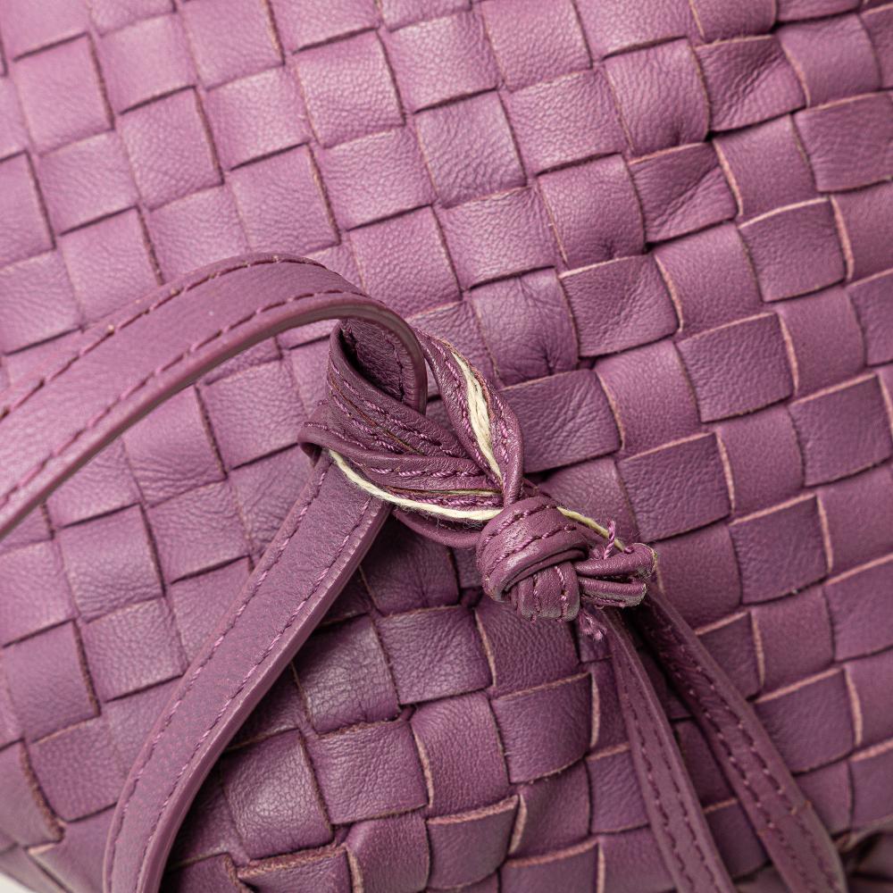 Bottega Veneta B Bottega Veneta Purple Nappa Leather Leather Nappa Intrecciato Cube Crossbody Italy