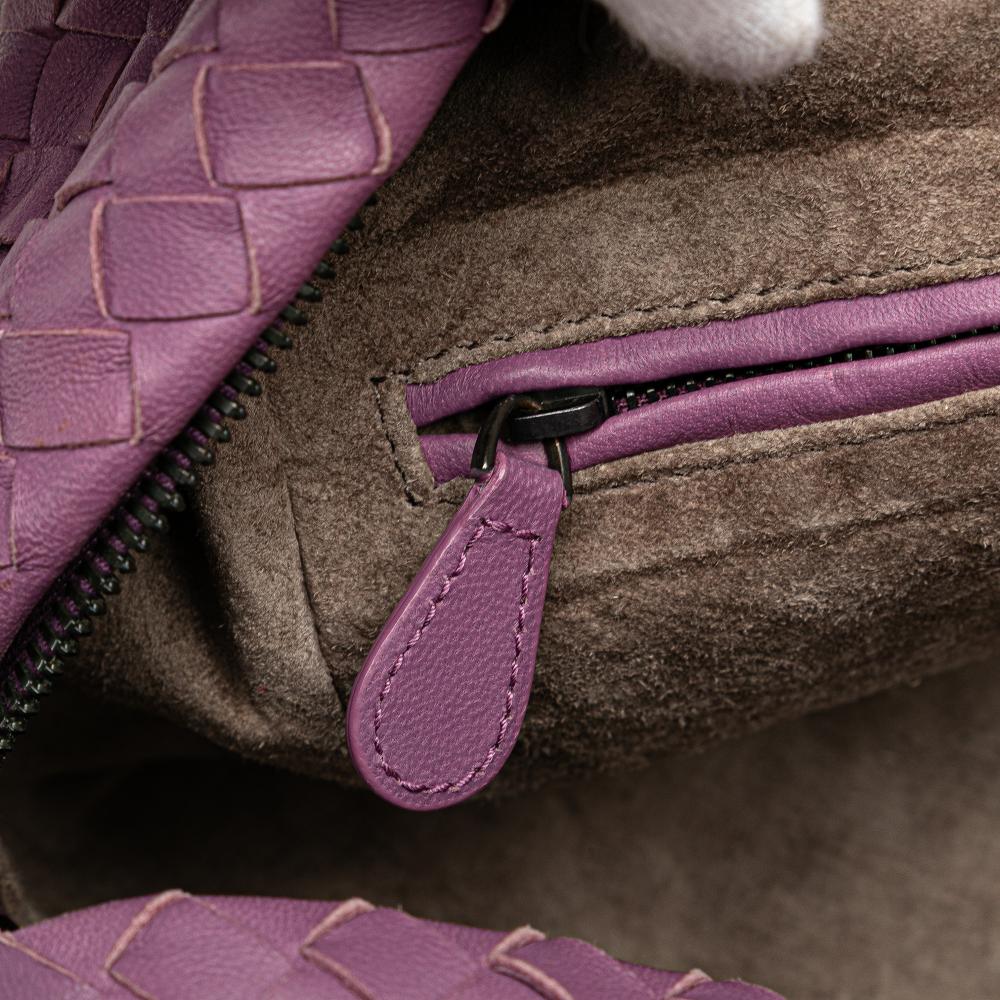 Bottega Veneta B Bottega Veneta Purple Nappa Leather Leather Nappa Intrecciato Cube Crossbody Italy
