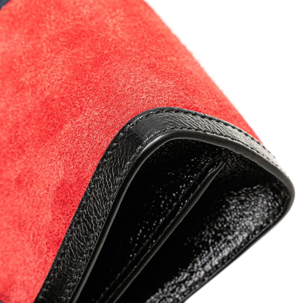 Gucci B Gucci Red Suede Leather Small Ophidia Chain Crossbody Italy