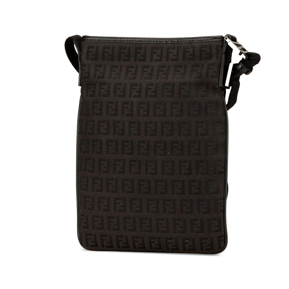 Fendi B Fendi Black Canvas Fabric Zucchino Crossbody Italy