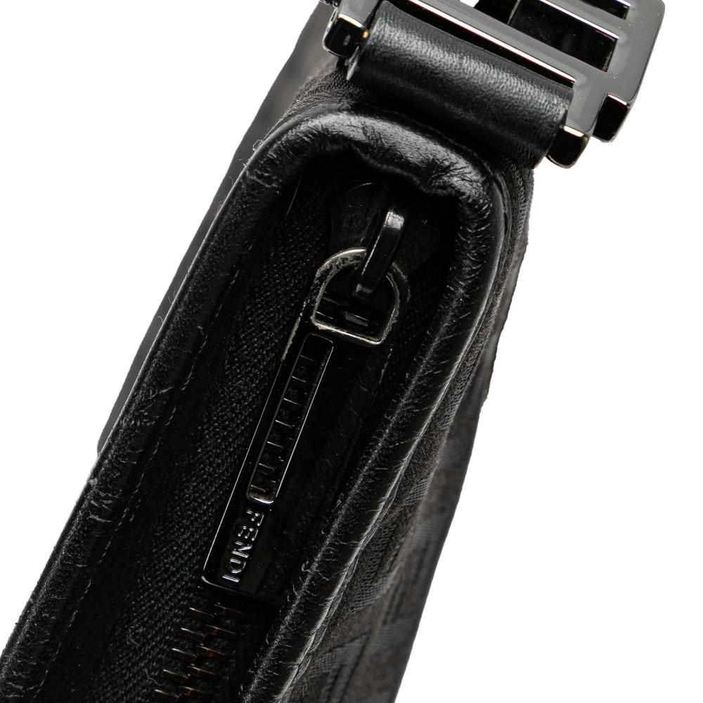 Fendi B Fendi Black Canvas Fabric Zucchino Crossbody Italy