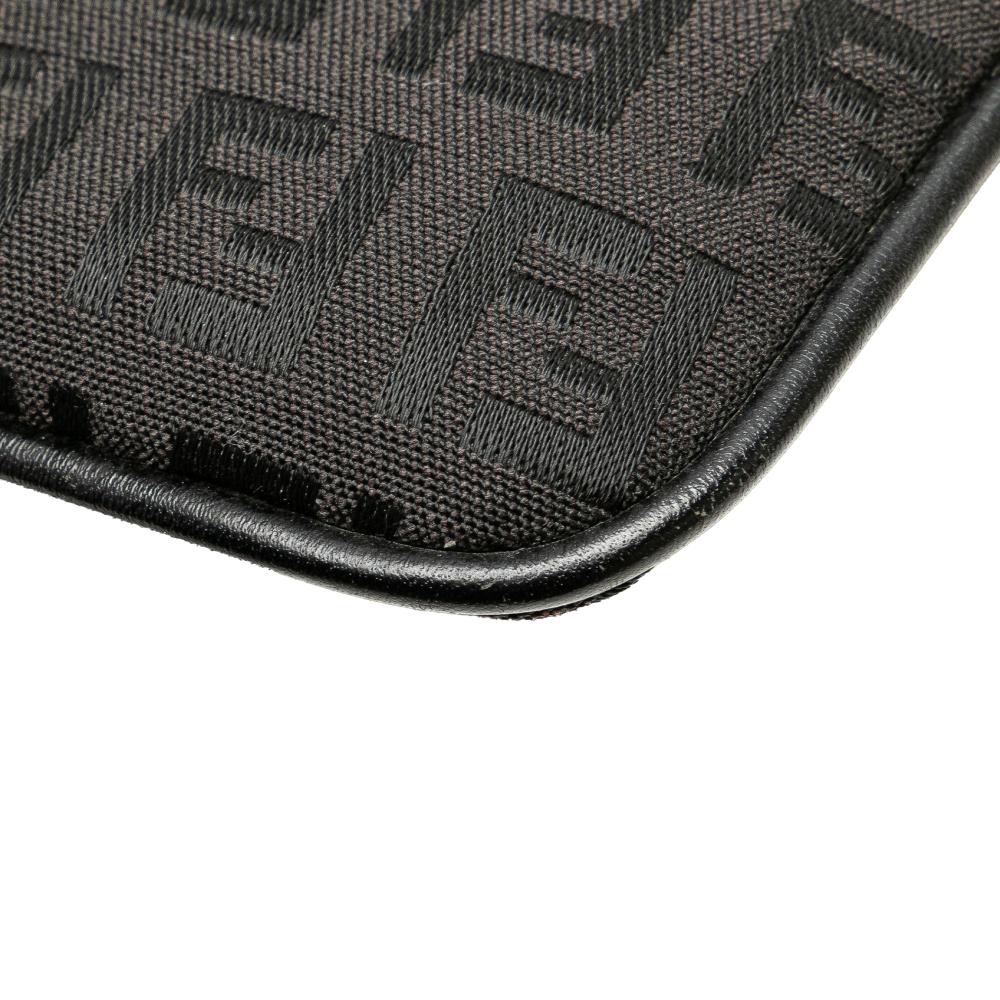 Fendi B Fendi Black Canvas Fabric Zucchino Crossbody Italy