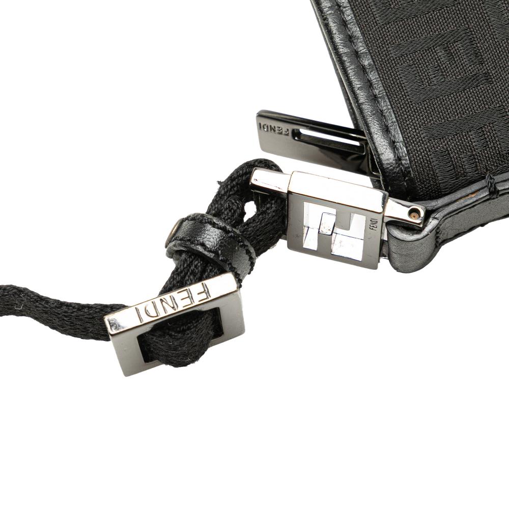 Fendi B Fendi Black Canvas Fabric Zucchino Crossbody Italy