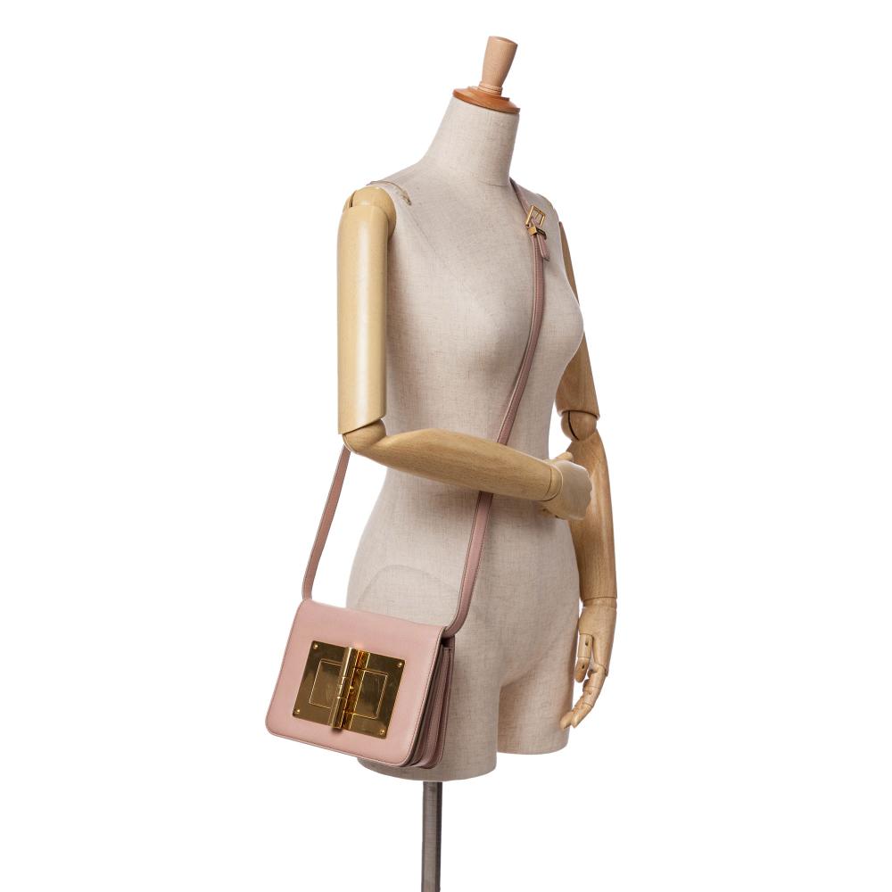 Tom Ford B Tom Ford Pink Light Pink Calf Leather Medium Natalia Crossbody Italy