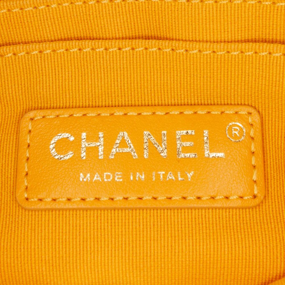 Chanel B Chanel Yellow Mustard Velvet Fabric Mini Square Camellia Embossed Flap Italy