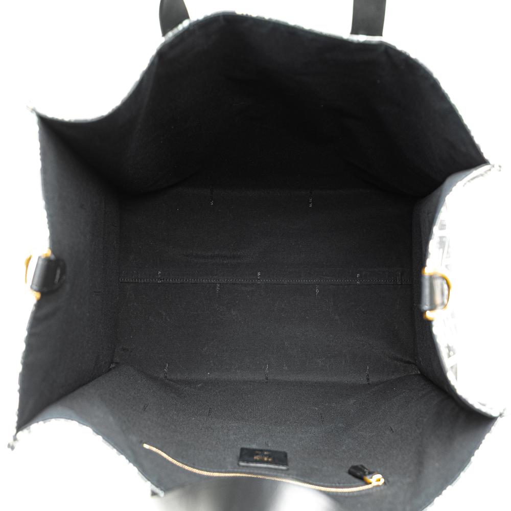 Fendi B Fendi Blue Coated Canvas Fabric Joshua Vides Zucca Cloudy Shopper Satchel Italy