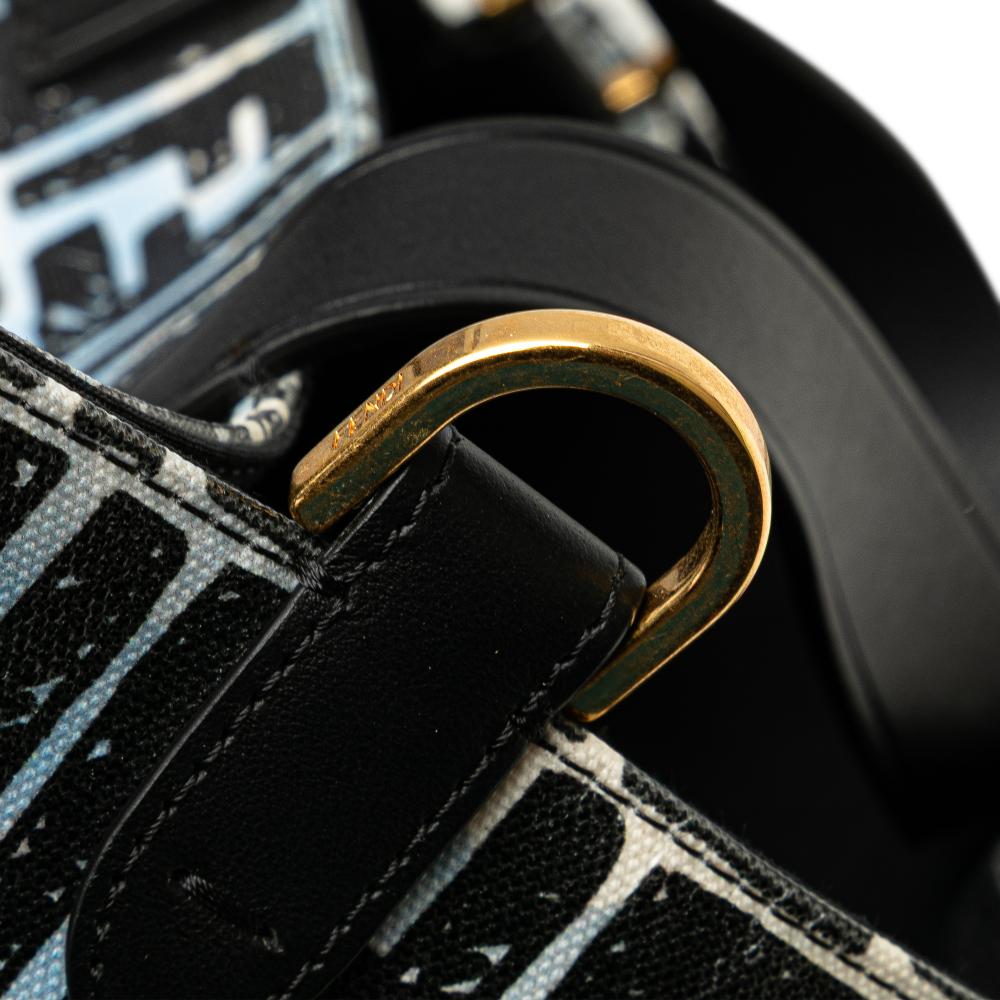 Fendi B Fendi Blue Coated Canvas Fabric Joshua Vides Zucca Cloudy Shopper Satchel Italy