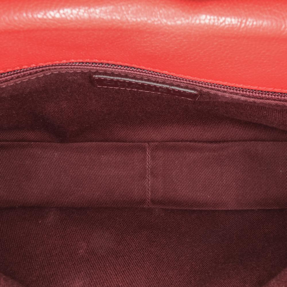 Chanel B Chanel Red Goatskin Leather Small Quilted Double Carry Waist Chain Flap Italy