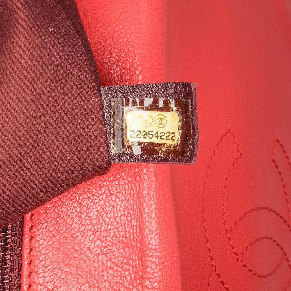 Chanel B Chanel Red Goatskin Leather Small Quilted Double Carry Waist Chain Flap Italy