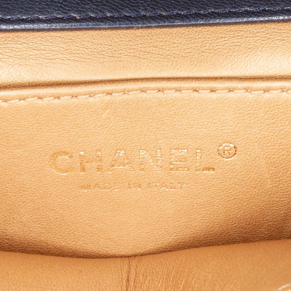 Chanel B Chanel Blue Navy Lambskin Leather Leather Small Lambskin Chic Pearls Flap Italy