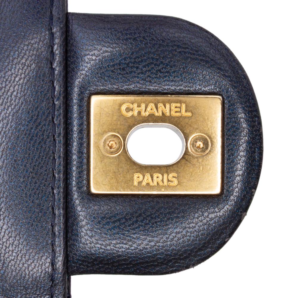 Chanel B Chanel Blue Navy Lambskin Leather Leather Small Lambskin Chic Pearls Flap Italy