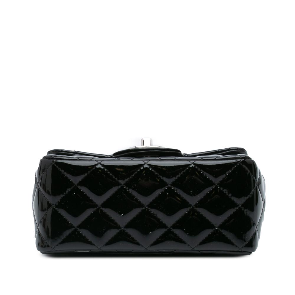 Chanel B Chanel Black Patent Leather Leather Mini Square Classic Patent Single Flap Italy