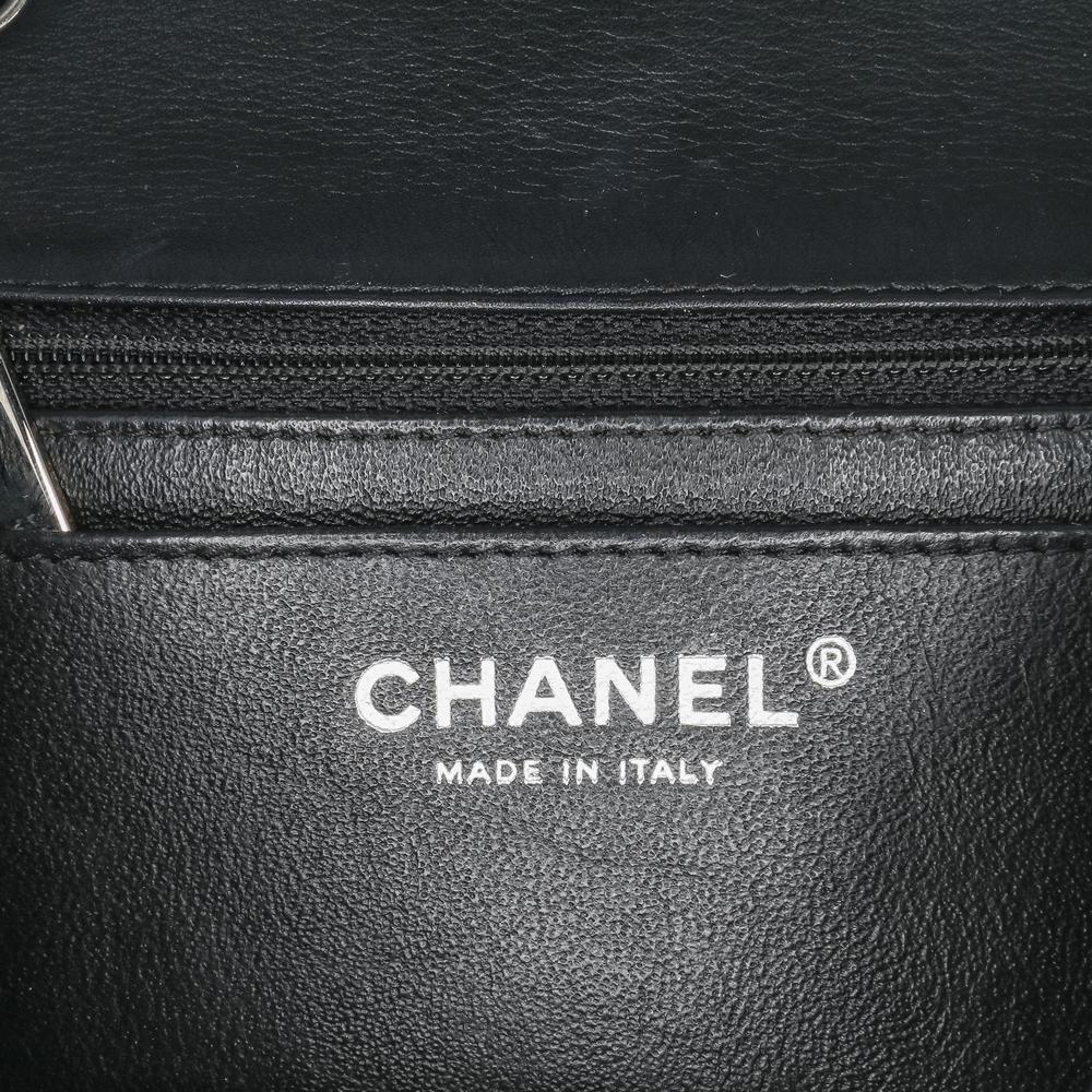 Chanel B Chanel Black Patent Leather Leather Mini Square Classic Patent Single Flap Italy