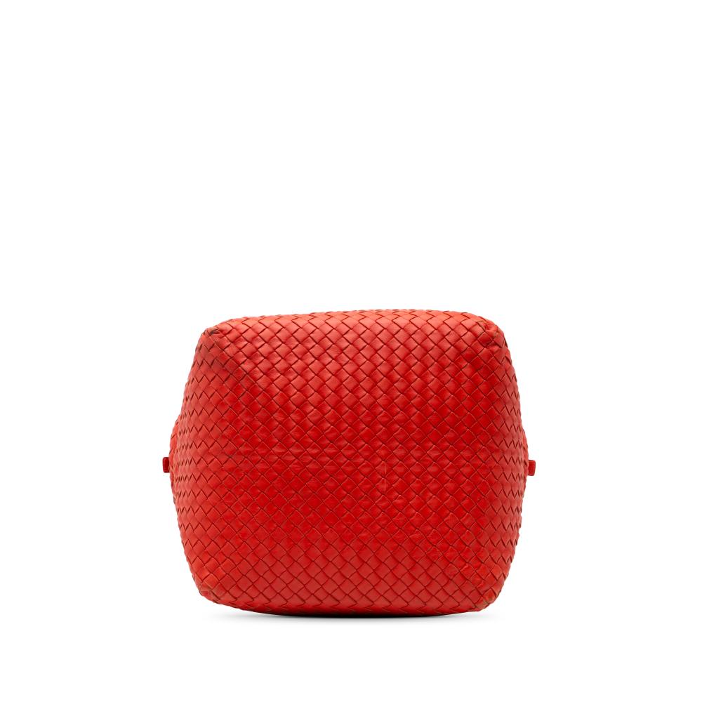 Bottega Veneta B Bottega Veneta Red Nappa Leather Leather Nappa Intrecciato Cube Shoulder Bag Italy