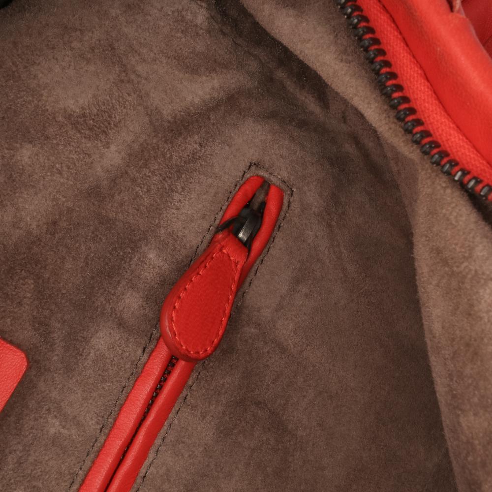 Bottega Veneta B Bottega Veneta Red Nappa Leather Leather Nappa Intrecciato Cube Shoulder Bag Italy