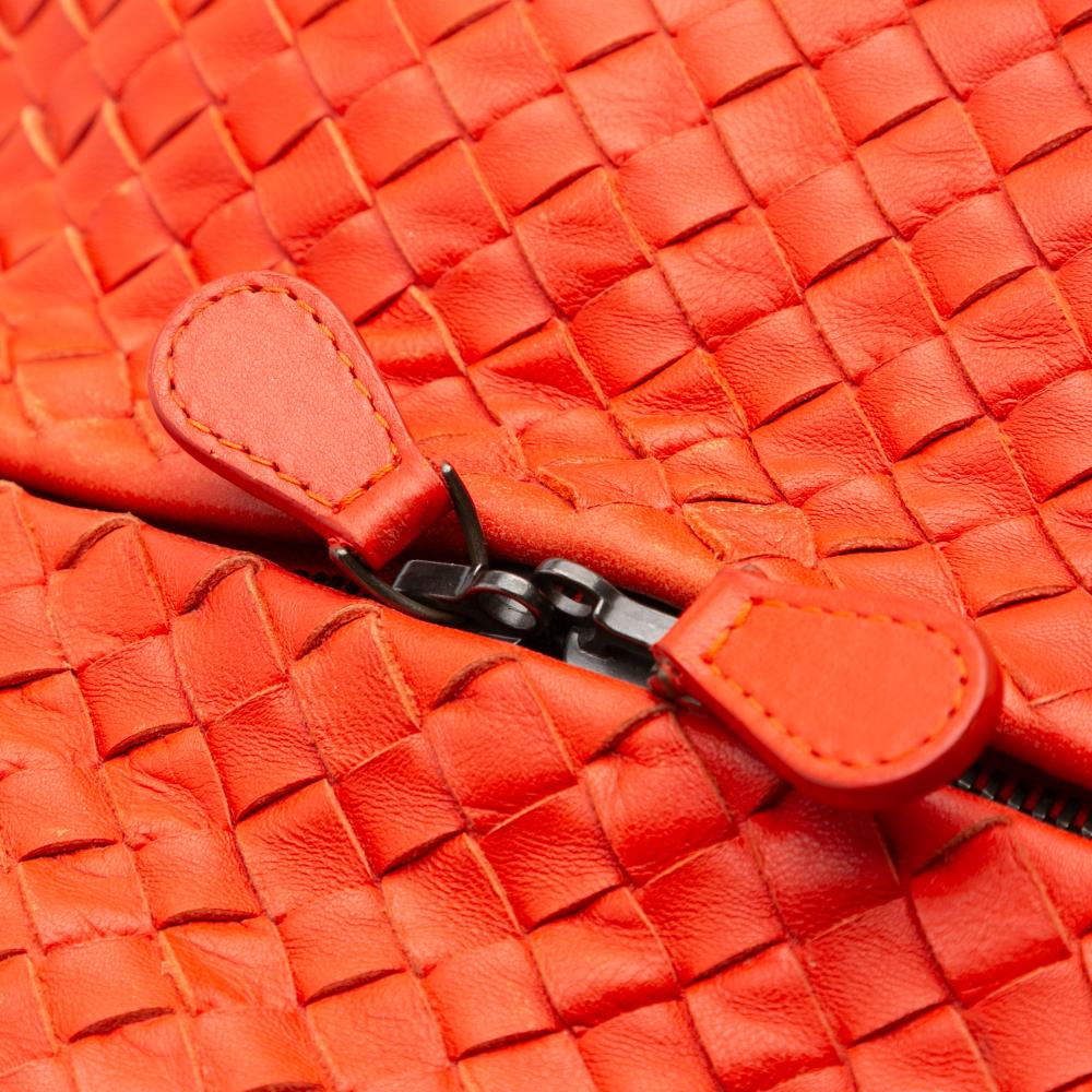 Bottega Veneta B Bottega Veneta Red Nappa Leather Leather Nappa Intrecciato Cube Shoulder Bag Italy