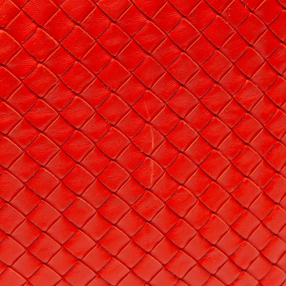 Bottega Veneta B Bottega Veneta Red Nappa Leather Leather Nappa Intrecciato Cube Shoulder Bag Italy