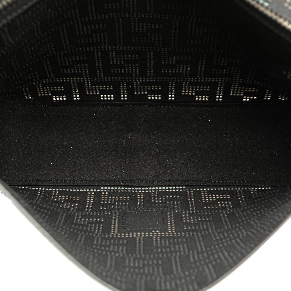 Fendi B Fendi Blue Light Blue Calf Leather Medium Zucca Perforated Baguette Messenger Bag Italy