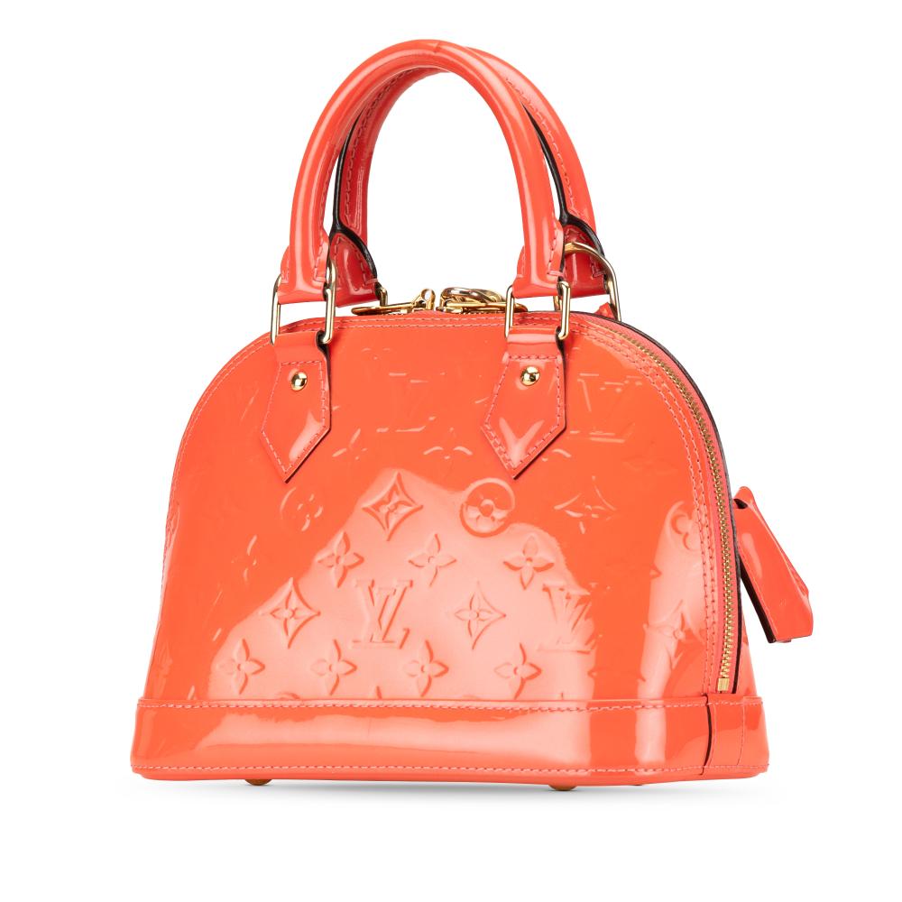 Louis Vuitton B Louis Vuitton Orange Vernis Leather Leather Monogram Vernis Alma BB France