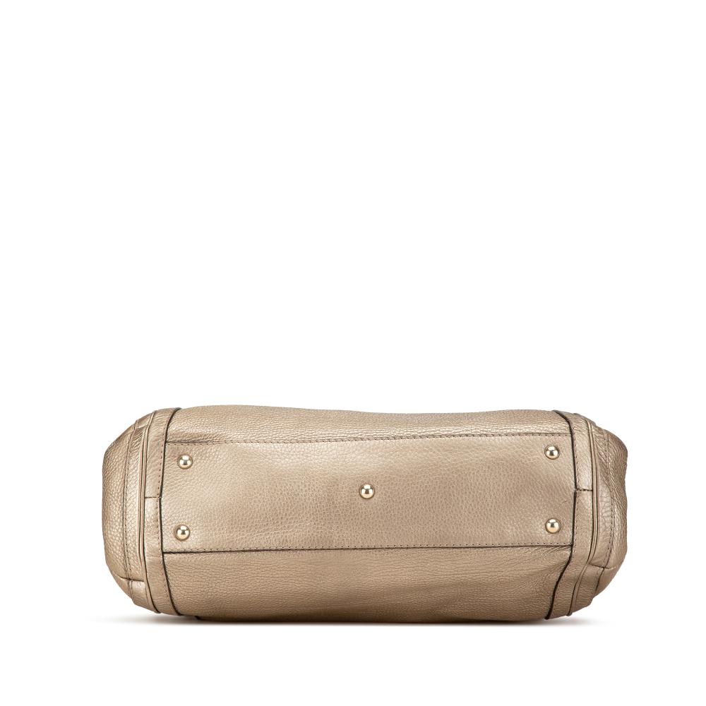 Gucci B Gucci Gold Calf Leather Large Bella Tote Italy