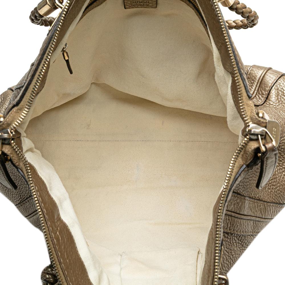 Gucci B Gucci Gold Calf Leather Large Bella Tote Italy