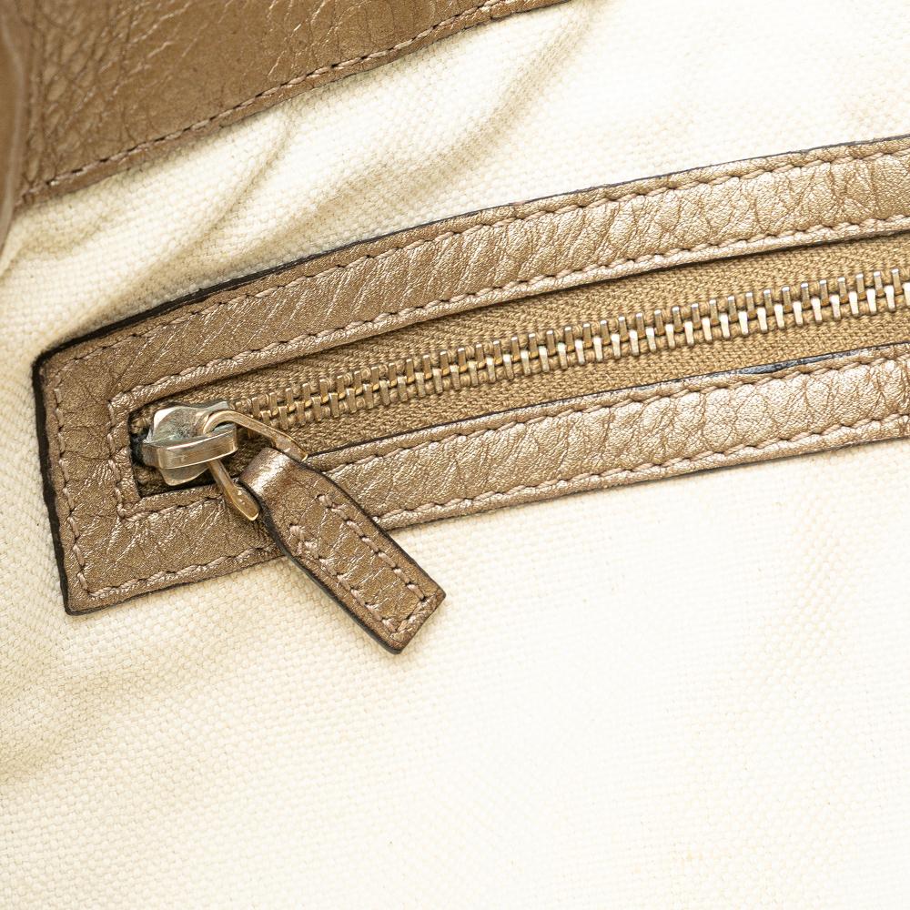 Gucci B Gucci Gold Calf Leather Large Bella Tote Italy