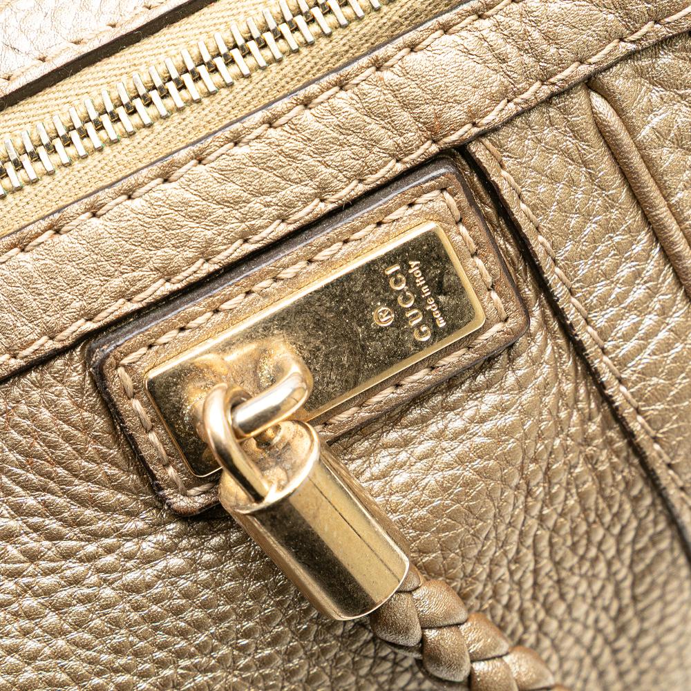 Gucci B Gucci Gold Calf Leather Large Bella Tote Italy