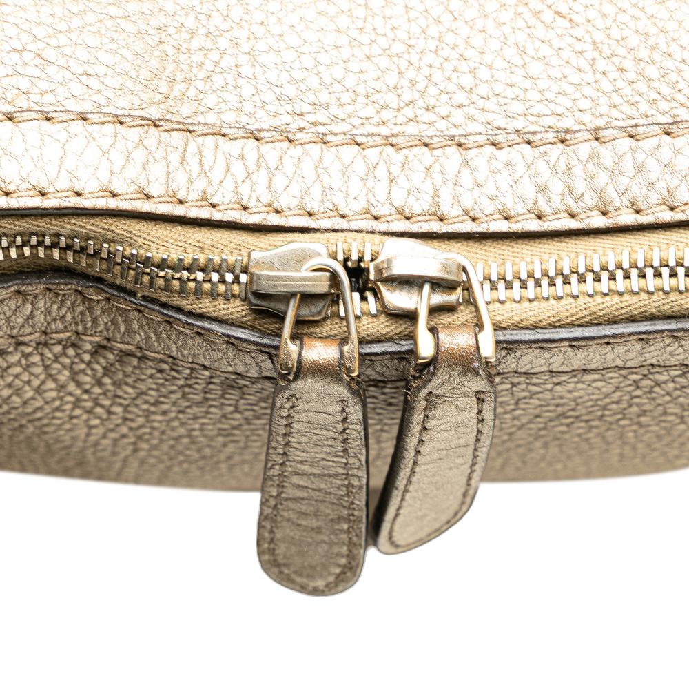 Gucci B Gucci Gold Calf Leather Large Bella Tote Italy