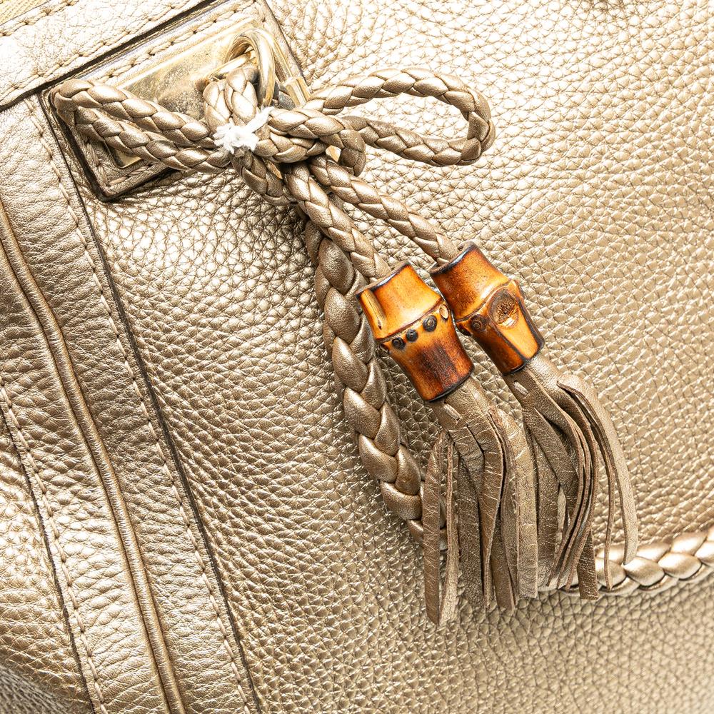 Gucci B Gucci Gold Calf Leather Large Bella Tote Italy