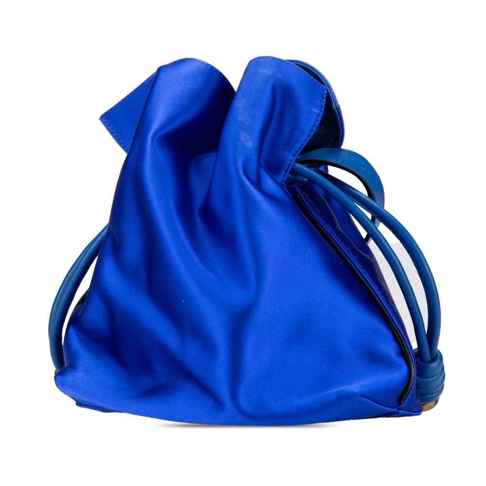Loewe B LOEWE Blue Satin Fabric Small Flamenco Knot Spain