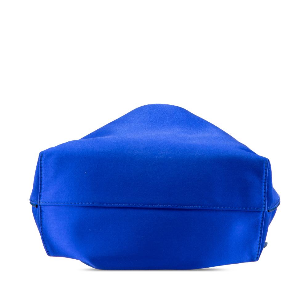 Loewe B LOEWE Blue Satin Fabric Small Flamenco Knot Spain