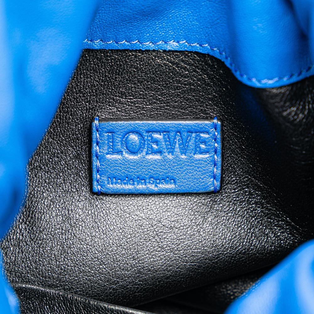 Loewe B LOEWE Blue Satin Fabric Small Flamenco Knot Spain