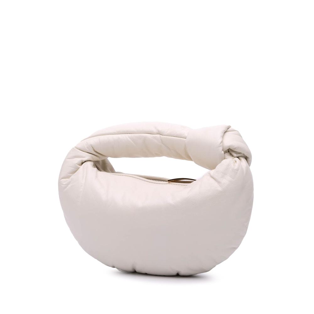 Bottega Veneta B Bottega Veneta White Pearl Nappa Leather Leather Mini Nappa Puffy Jodie Italy