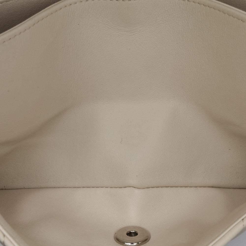 Chanel B Chanel White Off White Lambskin Leather Leather Small Classic Chevron Lambskin Double Flap France