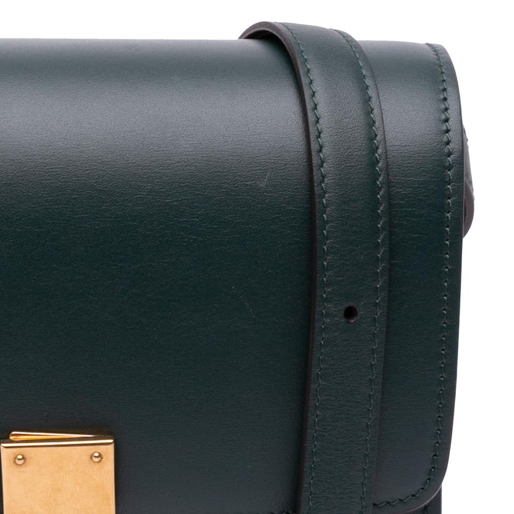 Celine B Celine Green Dark Green Calf Leather Small skin Classic Box Italy