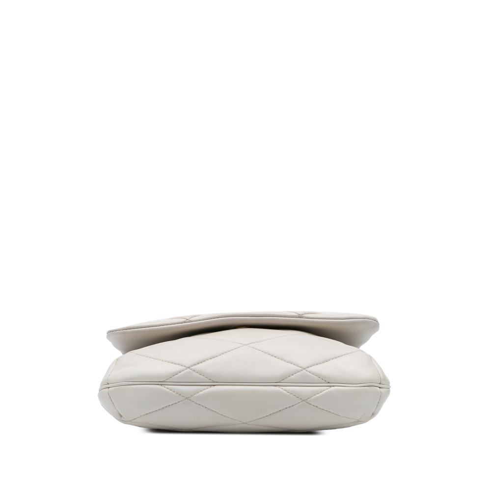 Saint Laurent B Saint Laurent White Lambskin Leather Leather Quilted Lambskin Le 57 Shoulder Bag Italy