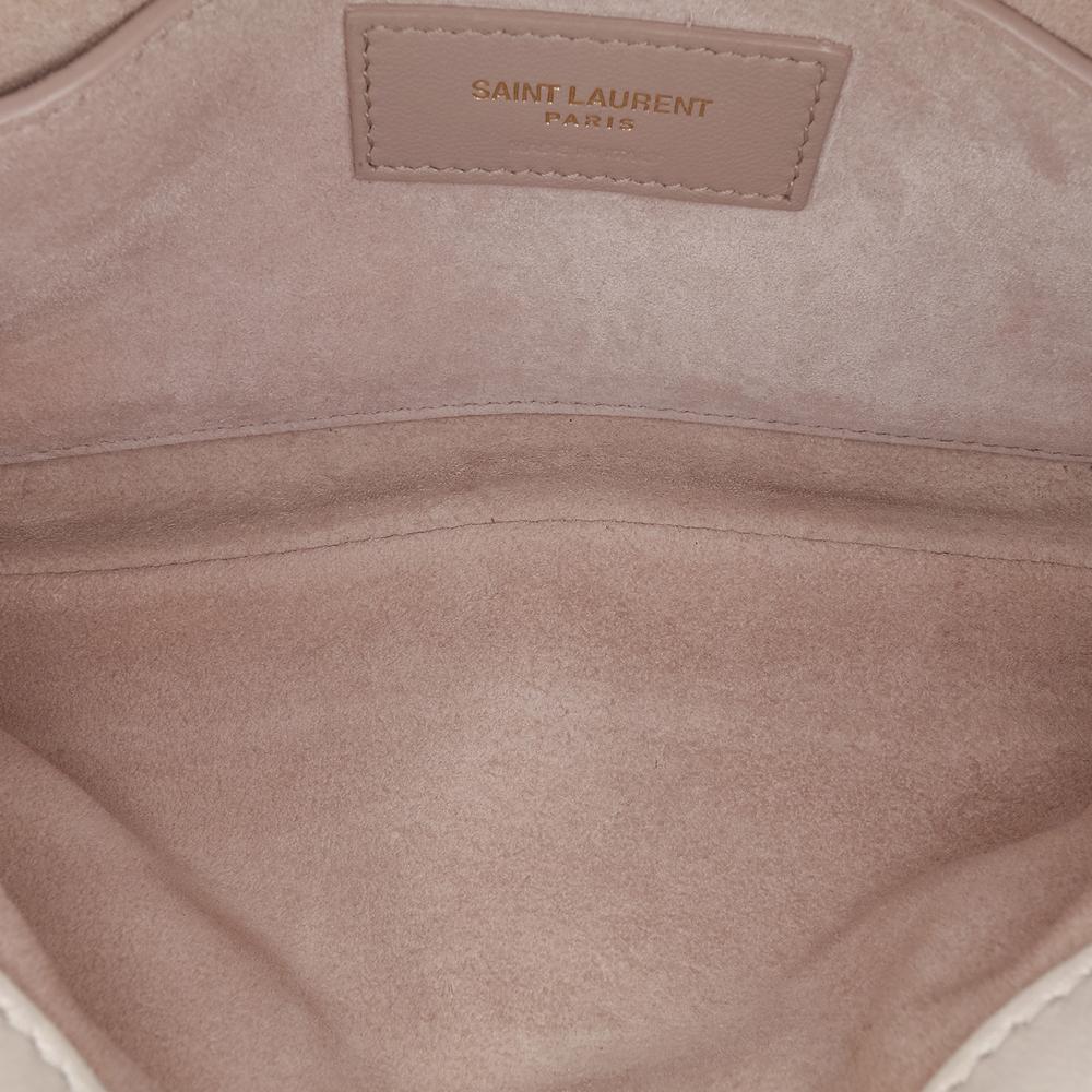 Saint Laurent B Saint Laurent White Lambskin Leather Leather Quilted Lambskin Le 57 Shoulder Bag Italy