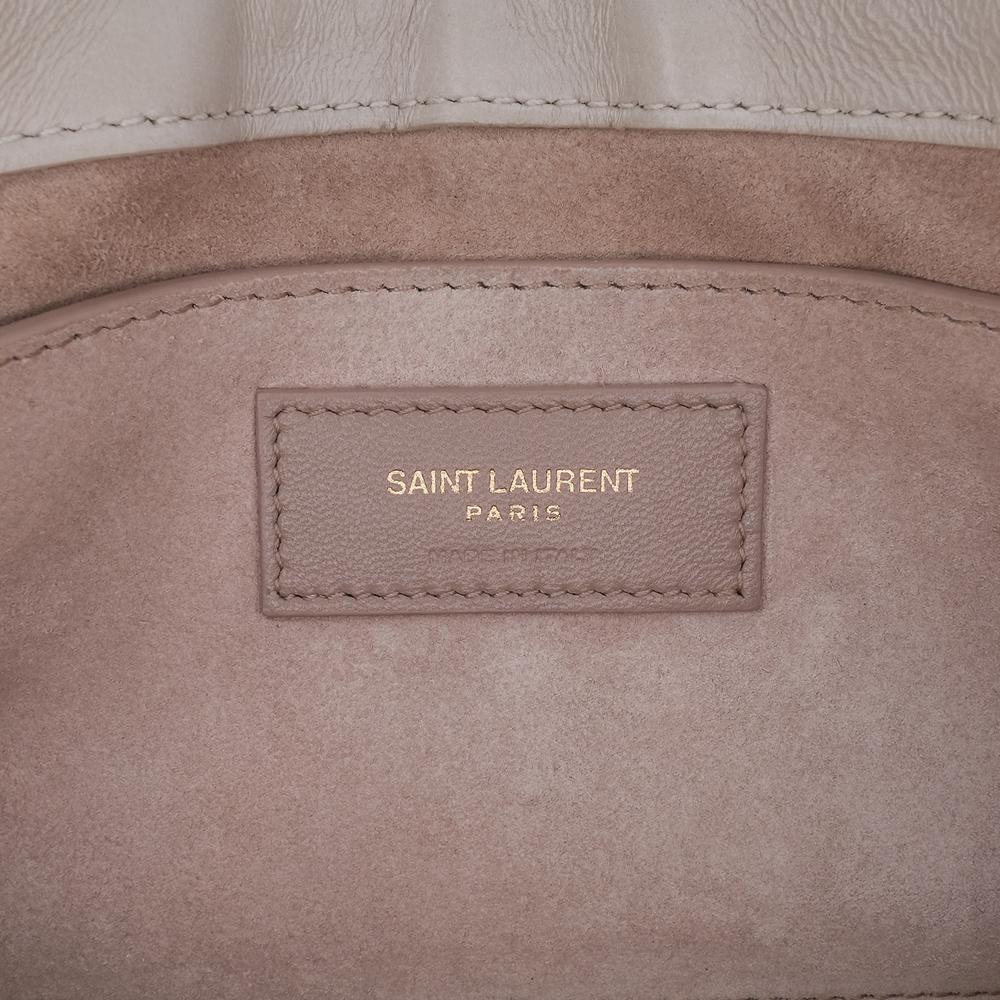 Saint Laurent B Saint Laurent White Lambskin Leather Leather Quilted Lambskin Le 57 Shoulder Bag Italy