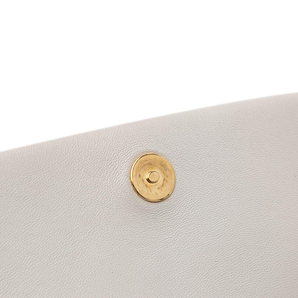 Saint Laurent B Saint Laurent White Lambskin Leather Leather Quilted Lambskin Le 57 Shoulder Bag Italy